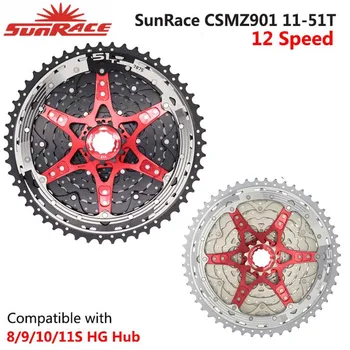 SunRace Noi CSMZ901 pinioane 12 Viteza de 11 51T Mountain Bike casetă MTB Volanta 12S Pinion Compatibile Shimano SRAM