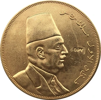 24-K placat cu Aur Egipt 1922 - Fuad am Britanie Monedă de aur copie 36MM