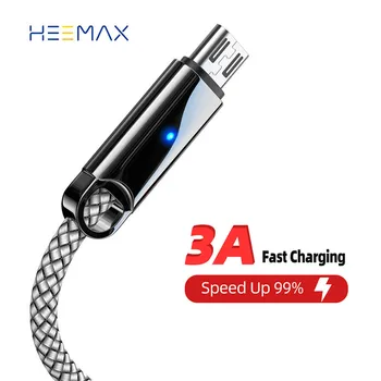 HEEMAX Micro USB 3A Rapid de Încărcare de Telefoane Mobile Cabluri de Nailon Cablu de Încărcare Cablul de Sârmă Pentru Xiaomi, OPPO Redmi 5 Plus 7A 7 6 6A S2