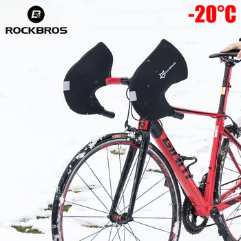 ROCKBROS Iarna Ciclism, Bar Mănuși de Vânt Ține de Cald Drum Ghidon Bicicleta Mănuși de Ciclism MTB Mountain Bike Mănuși