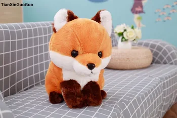 mare 40cm drăguț brown fox jucărie de pluș ghemuit fox papusa moale pernă cadou de ziua s0380