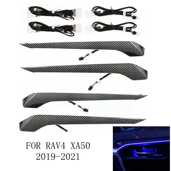 Cu patru Usi Panou LED Atmosferă de Lumină Albastru/64 Culori Pentru Toyota RAV4 Wildlander 2019 2020 2021