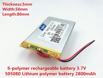 Polimer baterie de 2800 mah 3.7 V 505080 smart home MP3 boxe baterie Li-ion pentru dvr,GPS,mp3,mp4,telefon mobil,vorbitor