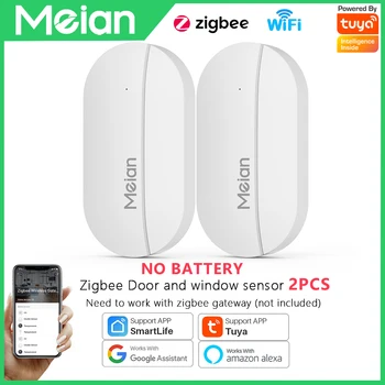 MEIAN Alarma Usa Zigbee3.0 2 buc Senzor de Usa/Fereastra Protecție de Securitate Sistem de Alarma Casa Tuya/Inteligent APP de Viață Baterie(2 BUC)