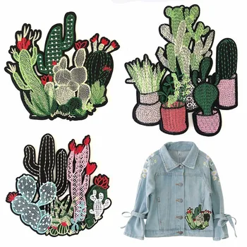 2019 Noi Plante Desert Cactus Broderie Patch-uri DIY Decorare Haine Autocolante Drăguț Cactus Insigne de Fier Pe Aplicatii