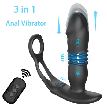 Masculin, Prostata pentru Masaj Vibrator Anal Plug Penetrare Ejaculare întârziată de Blocare Inel de Silicon Anal, Dop de Fund Jucarii Sexuale Vibratoare pentru Bărbați