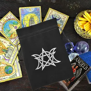 1buc Pentagrama Tarot Sac de Depozitare Tabla de Joc Carduri de Broderie Cordon Pachet de Vrăjitorie Consumabile Pentru Altar Tarot Cutie 2022