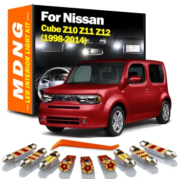 MDNG Canbus LED-uri de Interior Dome Hartă Kit de Lumina Pentru Nissan Cube Z10 Z11 Z12 1998-2008 2009 2010 2011 2012 2013 2014 Masina Becuri cu Led-uri