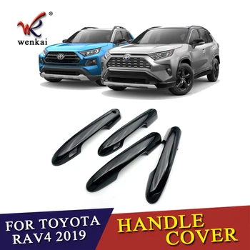 WENKAI ABS Negru-Pian Auto Exterioare Accesorii Partea de Mânerul Ușii Capacului Garnitura Garnitura Autocolant Pentru Toyota Rav4 2019 2020