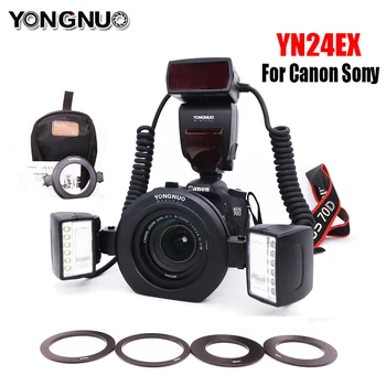 Yongnuo YN24EX YN24EX II EX E-TTL Bliț Macro Ring Flash Speedlite 5600K Pentru Canon aparat Foto Sony 1Dx 5D3 6D 7D 70D 80D A6000 a6300