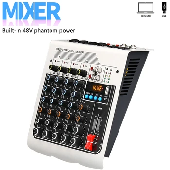 MX-400 Mixer Audio 6 Canale de Sunet USB Card de Interfață de Consolă cu Bluetooth 48V Phantom Power de Înregistrare la PC
