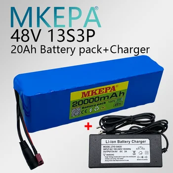 Capacitate mare 48V baterie 48V 20000mAh 1000W 13s3p Li-ion baterie pack pentru 54.6 V E-bike scuter cu BMS + incarcator