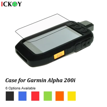 Caz de siliciu Piele + Ecran LCD de Protector Scut de Film pentru Handheld GPS Garmin Alfa 200i Alpha200i Accesorii