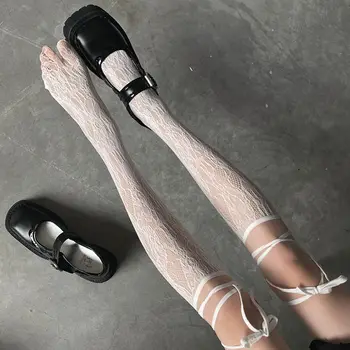 1Pair Lolita Harajuku Split Deget de la picior Ciorapi de Dantelă Mid-tub de Modă Dulce Rece Șosete Fete JK Student Cosplay Accesorii Gotice