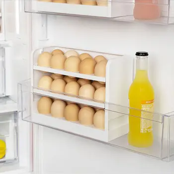 2 3 4 Straturi De Bucătărie Ou Cutie De Depozitare De Tip Container Pentru Ouă De Timp Reglabil Organizator Caz Bucătărie Frigider Aranjament
