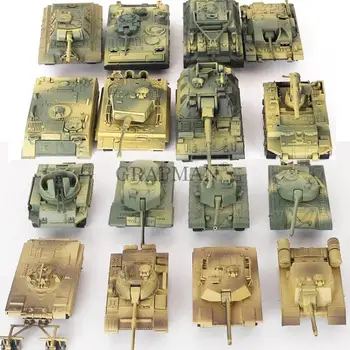 1/72 Plastic Asamblate Rezervor Model de Kit de al doilea RĂZBOI mondial Militar Model de Puzzle-uri de 24 de Stiluri de Tancuri Nisip Masă de Tancuri Jucării pentru Băieți