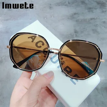 Imwete Poligon ochelari de Soare Femei Retro Designer de Brand Neregulate Rotund Ochelari Anti-ultraviolete cu ochelari de Soare de sex Feminin Mare Cadru UV400