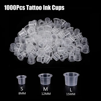 1000Pcs/Lot de Plastic de Unică folosință Cerneală Tatuaj Cupa Machiaj Permanent Cerneala Pigment Titularul Capace Cupe Tatuaj Pigment Accesorii