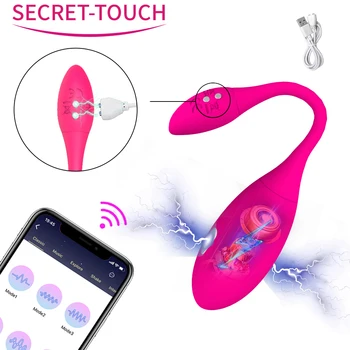 App Șoc Electric Vibrator Femeie Telecomanda Wireless G-Spot Purta Reîncărcabilă Vibrator Cu Femei Stimulator USB Jucarii Sexuale
