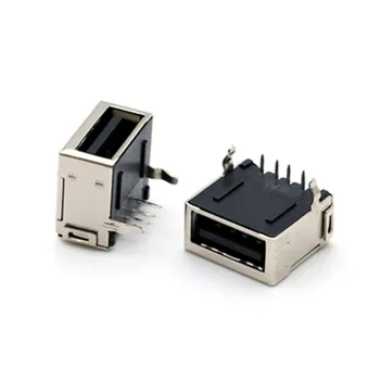 5 buc/lot Singură mufă de Tip a Aplecat Pini Conector USB PCB de sex Feminin Port Jack Coada Electric Terminale