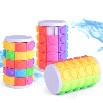 Puzzle 3D Puzzle Cub Turn Cilindru Cub Creier Teaser Creier Jocuri, Jucarii Educative Roti de Alunecare Cuburi de Jucării Pentru Copii