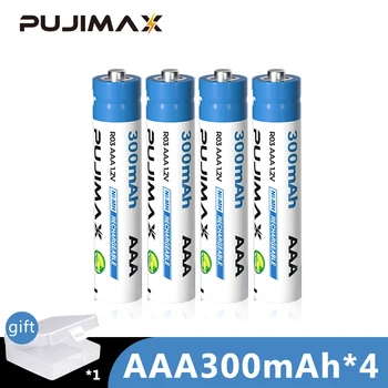 PUJIMAX Durabil AAA 1.2 v 300mAh Baterie Reîncărcabilă cu Ridicata CE/FCC/ROHS Certificari Multiple Cu Cutie Baterie Universal