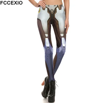 FCCEXIO Vara Noi Armură de Luptă Model 3D de Imprimare Femei Sexy Leggins Casual Antrenament de Fitness Pantaloni Sport Legging