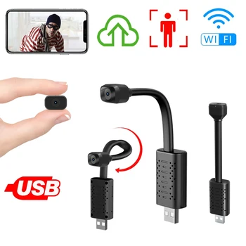 Mini Wifi USB Camera HD cu Night Vision IP Cam Micro Secret Recorder Video Wireless Supraveghere Video Ascunse Card TF