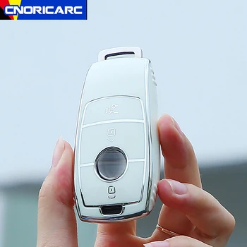 TPU Cheia de la Mașină Caz Acoperire Sac de Coajă de Protecție Inel de chei de Lant Pentru Mercedes-Benz A/B/C Class W205 GLC GLA Accesorii Auto