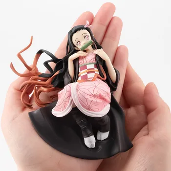 Mini Nezuko Figura Demon Slayer Kimetsu Nu Yaiba Mai Palmier de Dimensiuni Nezuko Kamado Chan figurina PVC Model de Masina Jucarii