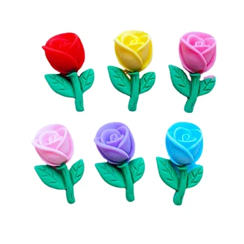 12Pcs Noul Mini Drăguț Desene animate Rose Floare / Spate Plat Rășină Cabochons Ac de păr Bijuterii DIY Meșteșug Accesorii Decor