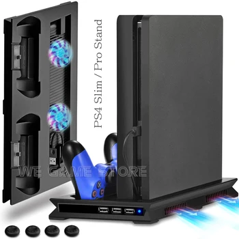 PS4 PRO/SLIM Joc Consola Suport Vertical Stand de Răcire 2 Cooler Ventilator 2 Gamepad Stație de Încărcare Pentru Sony Playstation 4 Slim