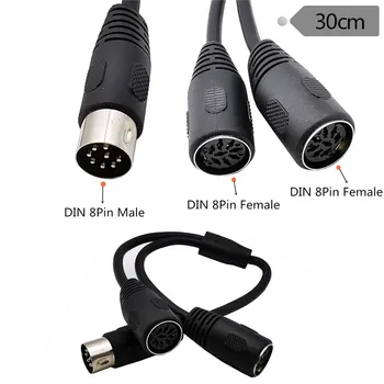 0,3 M MIDI DIN 8-Pin Splitter Y Adaptor de sex Masculin de la 2 la Feminin Cablu de 30cm