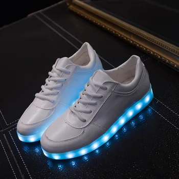 2021 Toamna Stralucitoare Adidasi Casual Barbati Pantofi de Moda LED Luminos de Pantofi pentru Bărbați și Femei de Încărcare USB PU Pantofi de Mers pe jos