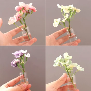 1 buc Plante in Miniatura Ghiveci casă de Păpuși, Miniaturi Vaza de Sticla Model Decor Jucărie Verde Plantă de Ornament Cadouri Artizanat casă de Păpuși Decor