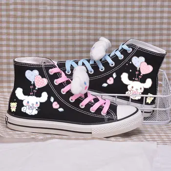 Kawaii Kuromi Pantofi De Panza Sanrio Melodia Mea Cinnamoroll Fată De Desene Animate De Înaltă Top Panza Pantofi Student Sport Pantofi Casual Pentru Cadouri
