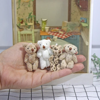 1 BUC Papusa casa decor scenă simulare Mini Urs de Pluș Jucărie de Crăciun Cadouri Cadouri Cuplu