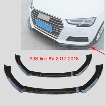 Bara de protectie S3 Stil prelungire Bara Fata Spoiler pentru Audi A3 S-Line 8V 2017 2018 ABS, Accesorii Auto