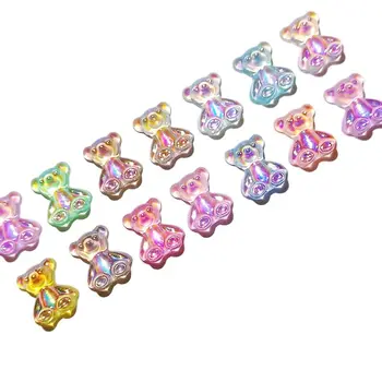 Luciu GD Pace Ornamente 50pcs(APRO) Aurora Sclipici Urs/ 3D Fluture se Amestecă Loli Bowknot Accesorii Nail DIY Apăsați Decoruri 8*10mm