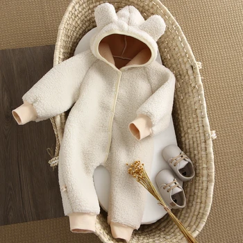 Cald Baby Girl Fleece Romper Nou-născuți Haine pentru Copii Costume 0-2Y Toamna Iarna Nou-născut Vladan