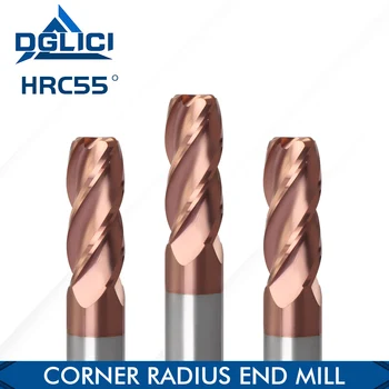 GDLICI HRC55 Rază de Colț freze din Aliaj de Carbură End Mill Tungsten din Oțel CNC de Frezat, Scule aschietoare 4 Fluets Router Biți
