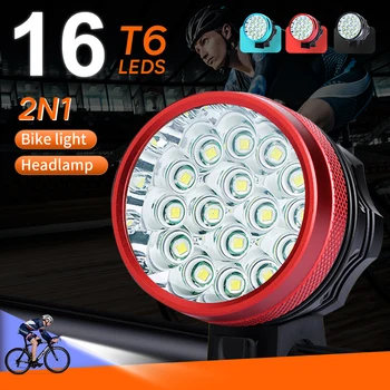 16*T6 LED Biciclete Lumina Fata Set Faruri rezistent la apa Lanterna Pentru Bicicleta Lanterna Ghidon Far Reîncărcabilă Ciclism MTB