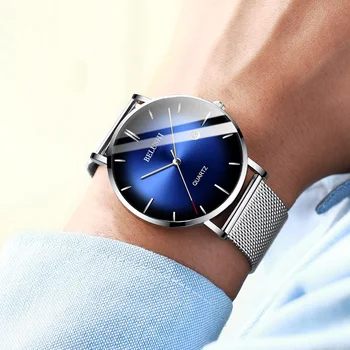 2021 Vanzarea de Noi gradient ultra-subțire simplu cuarț ceasuri bărbătești trendy moda Barbati ceas sport rezistent la apa ceasuri transport gratuit