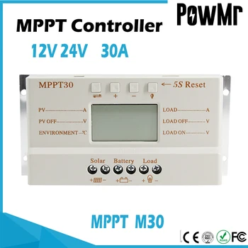 MPPT 30A Controler de Încărcare Solară Iesire USB 5V 12V 24V Auto Panou Solar Controler LCD Afi PV Acasa Încărcător de Baterie Regulator