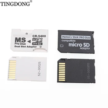 Adaptorul de Card de memorie Micro SD TF Card Flash pentru a Memory Stick MS Pro Duo pentru PSP Card Dual 2 Slot Adaptor Alb