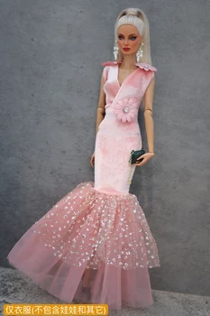Roz rochie de sirenă / dantela rochie de seara / manual 30cm haine papusa tinuta Pentru 1/6 Xinyi FR ST Papusa Barbie / fete jucarii