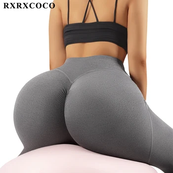 RXRXCOCO fără Sudură Femei Jambiere Push-Up Casual de Fitness Pantaloni de Yoga Antrenament Sport Gym Pantaloni Talie Mare, Solid Femei Legging malla