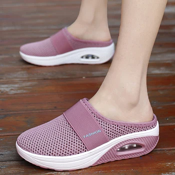 2022 Femei Sandale De Moda Pene Pantofi Platforma De Sex Feminin Diapozitive Papuci De Casă Ochiurilor De Plasă Respirabil Usoare Doamnelor Încălțăminte