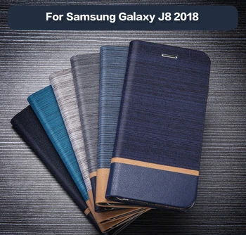 Afaceri Pu Piele Caz Pentru Samsung Galaxy J8 2018 Caz Tpu Silicon Capacul Din Spate Pentru Samsung Galaxy J8 2018 Card Slot Book Caz