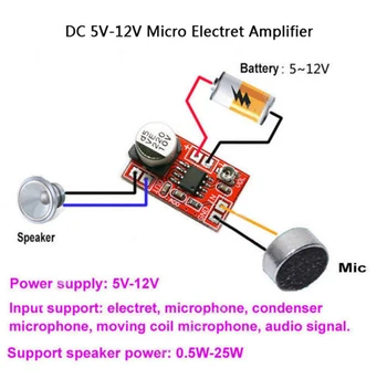 DC 5V-12V Micro Electret Amplificator de MICROFON cu Condensator Mini Amplificator de Microfon Bord